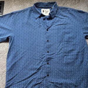 Vintage Slide Indigo Geometric Button-Down Shirt